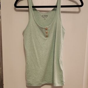 J. Crew Mint Green Tank Top with Button Detail